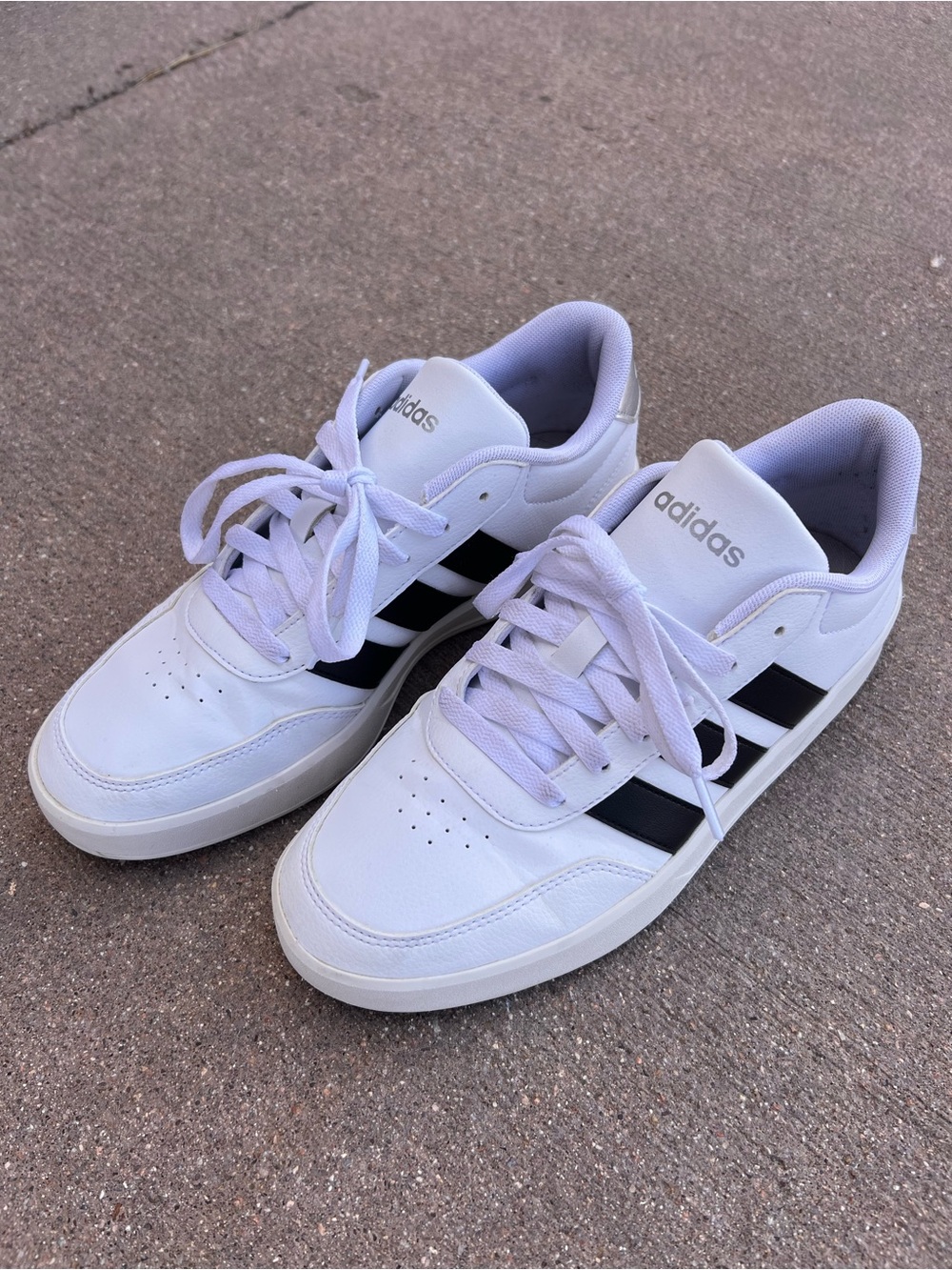 White & Black Adidas Sneakers